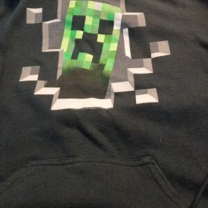 Minecraft Black Hoodie with Green Pixelated Graphic